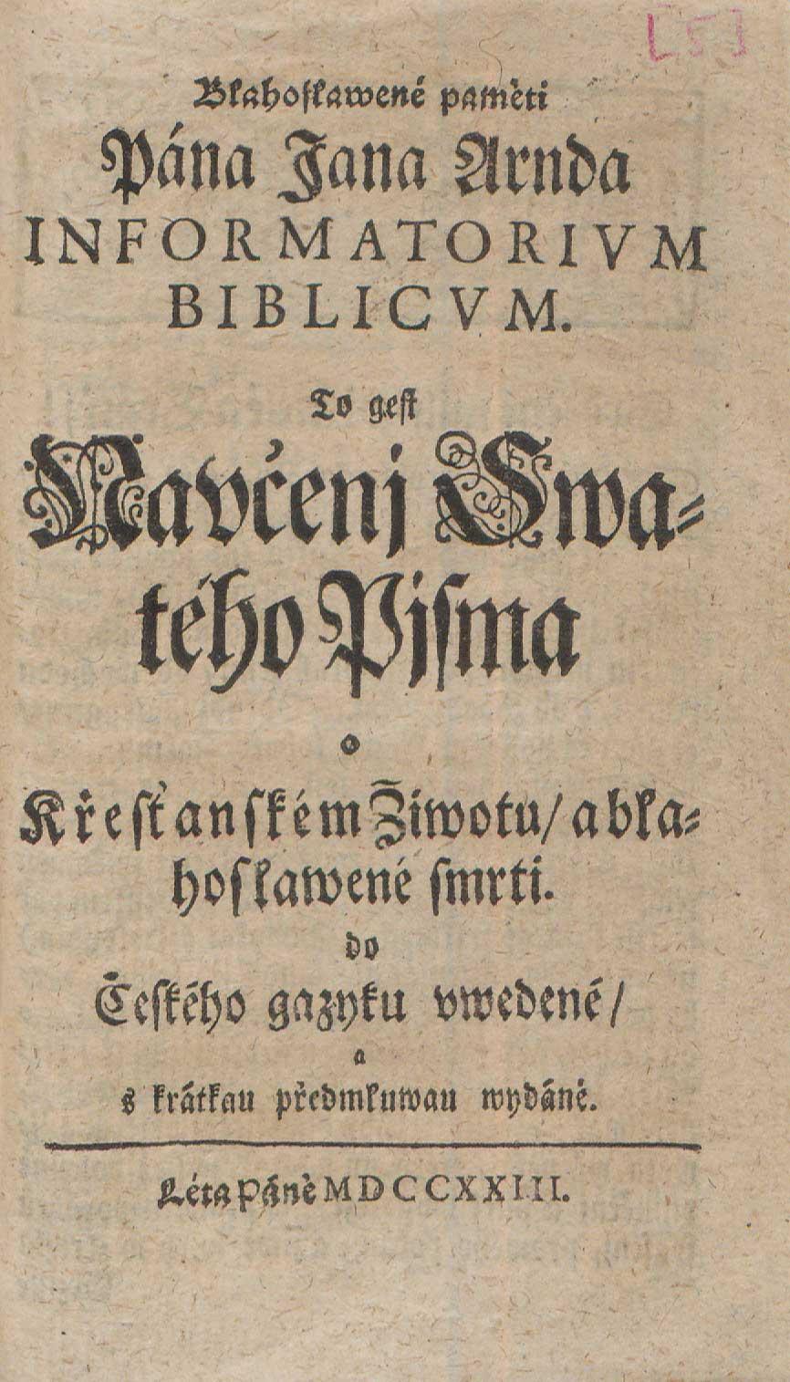 Johann Arndt Informatorium Biblicum
