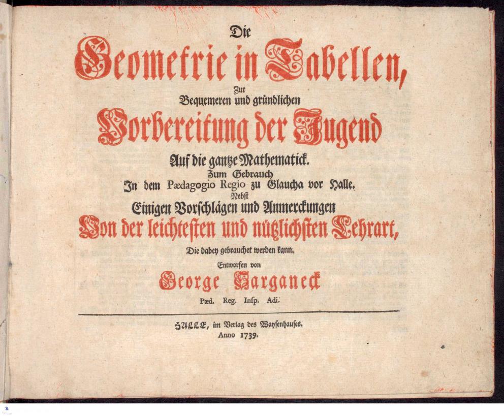 Sarganeck Geometrie in Tabellen