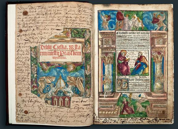 Böhmische Bibel aus dem Jahr 1537, die über Generationen in Familienbesitz war