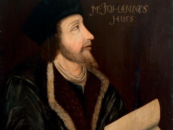 Porträt von Jan Hus. Ölgemälde