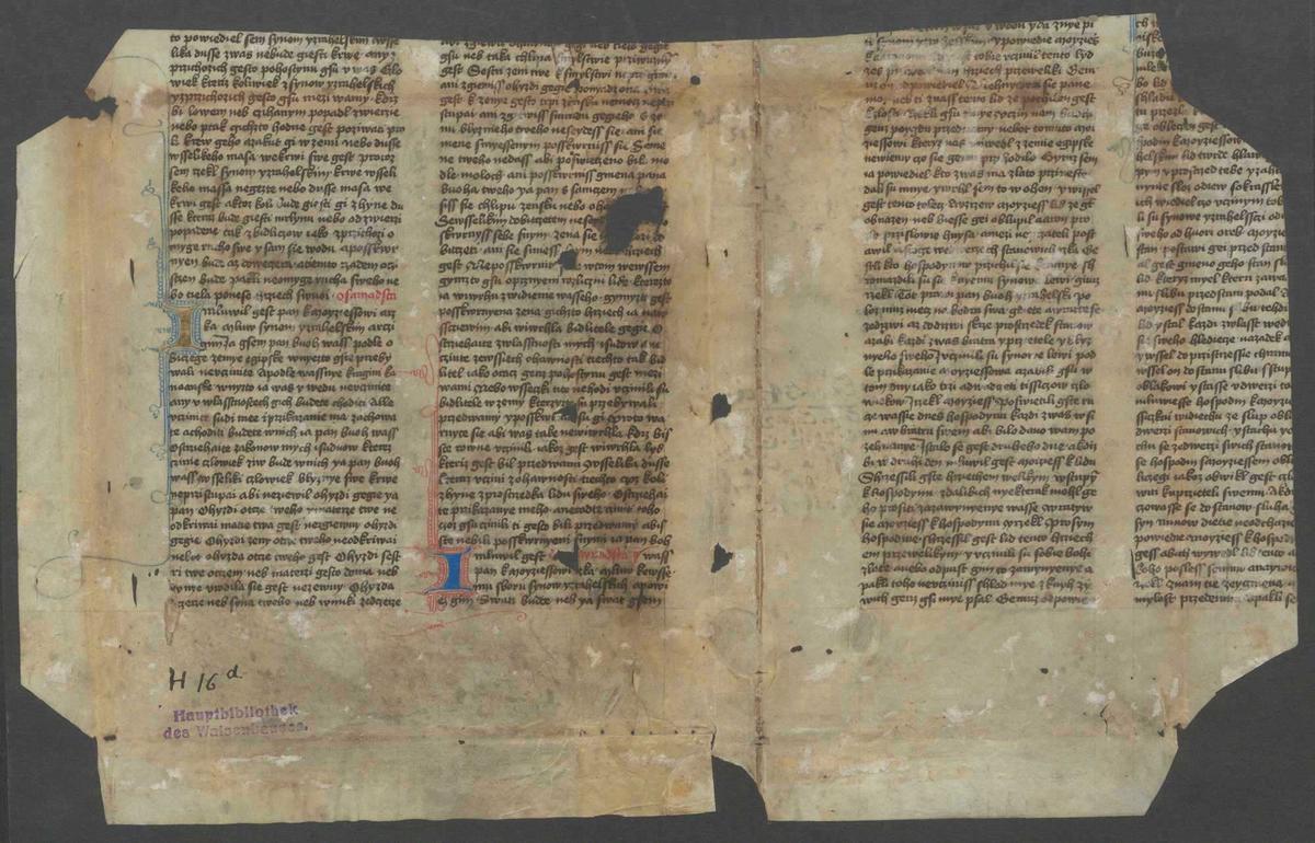 Bibelfragment 15. Jahrhundert