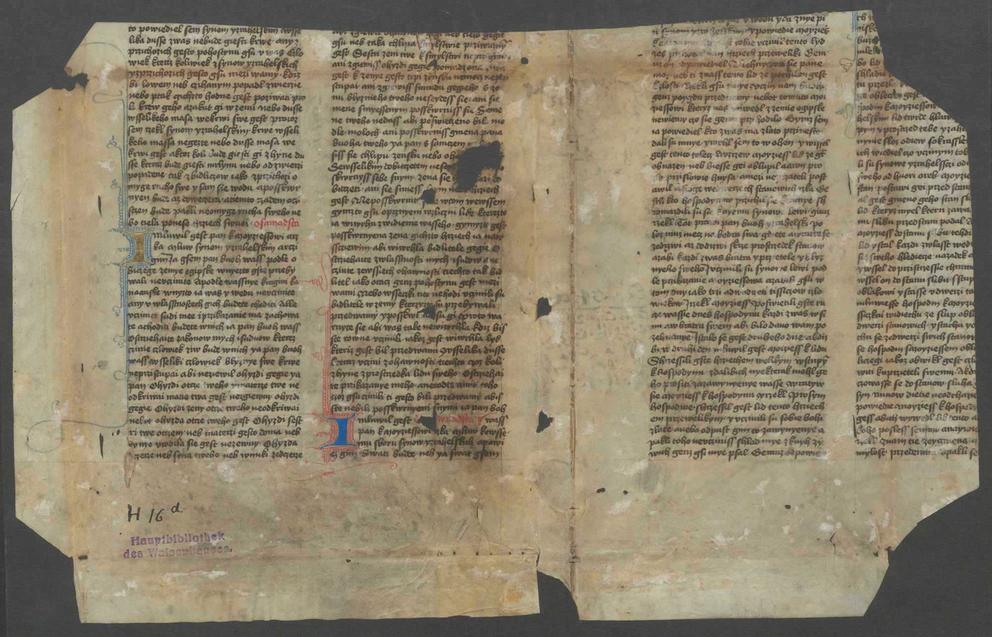 Bibelfragment 15. Jahrhundert